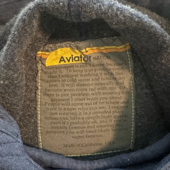 Aviator Nation Ninja Pullover Hoodie in Navy - Picture 5 of 6